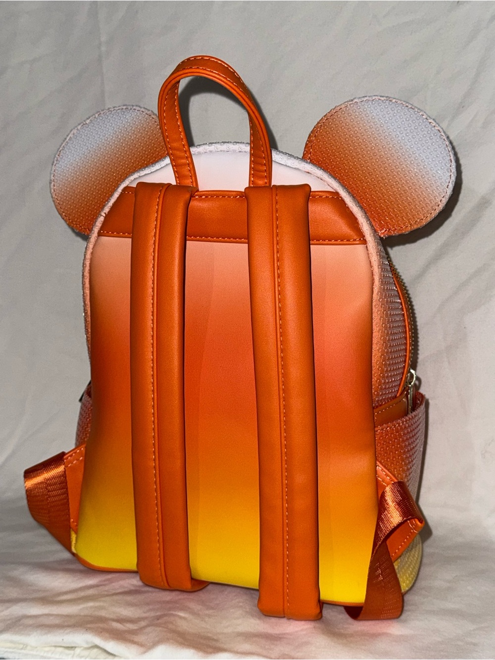 Loungefly Ombre Orange-Yellow-White Bow Mini Backpack - Picture 5 of 5